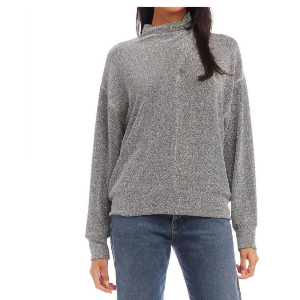 NEW FIFTEEN TWENTY faux wrap top in metallic